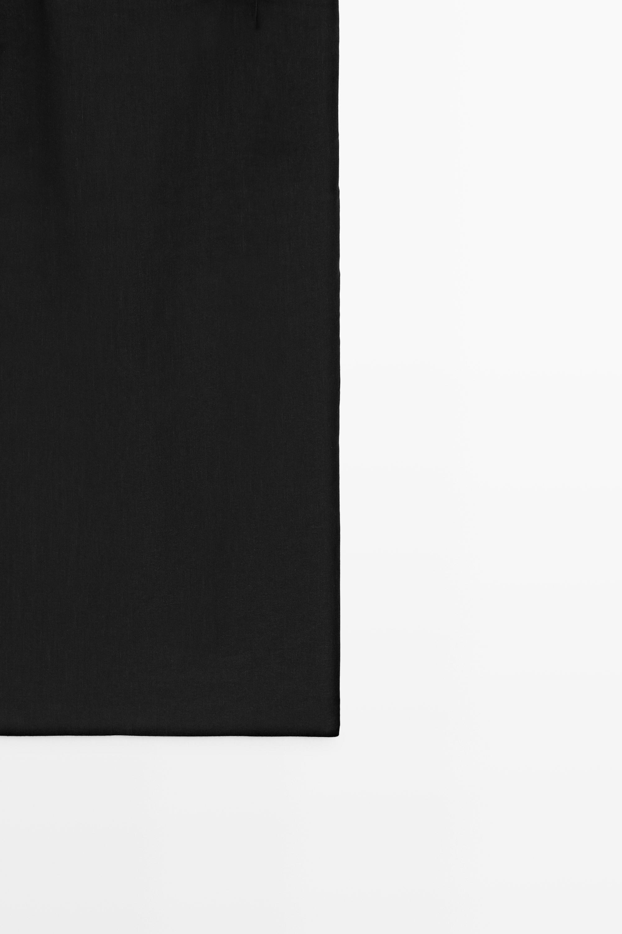 Linen-blend thin strap midi dress
